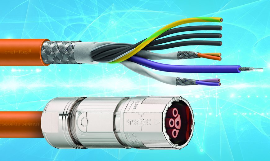 Energía y datos combinados en un nuevo cable híbrido de igus para motores SEW